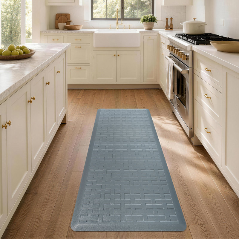 Tapis de cuisine antidérapant et antidérapant, Rectangle 1 pi 5 po x 3 pi 3 po, Gris