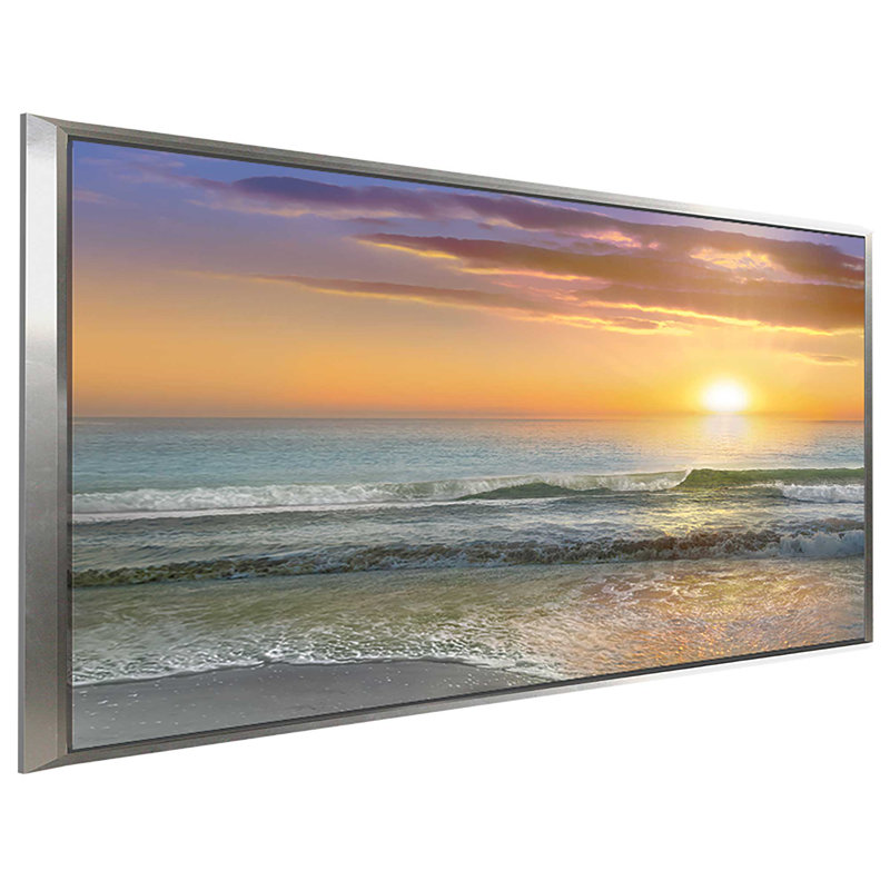 «Dawn Rays», reproduction de photo, H 31,5 po x l 51,5 po x P 2 po, Cadre flottant argent