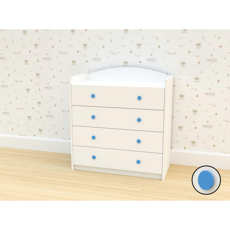 Plumlee 4 - Drawer Chest of Drawers, White / Blue
