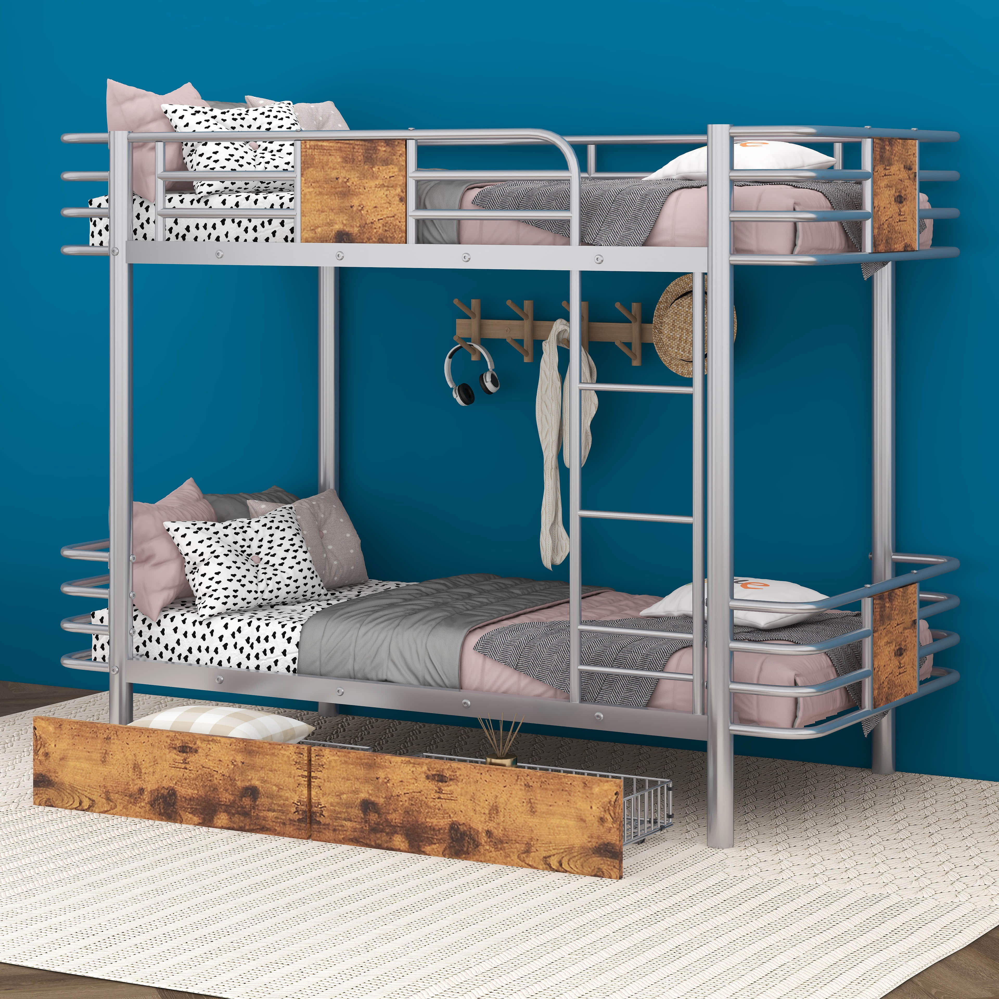 Mason & Marbles Kwinana Kids Twin Over Twin Bunk Bed with Drawers Wayfair