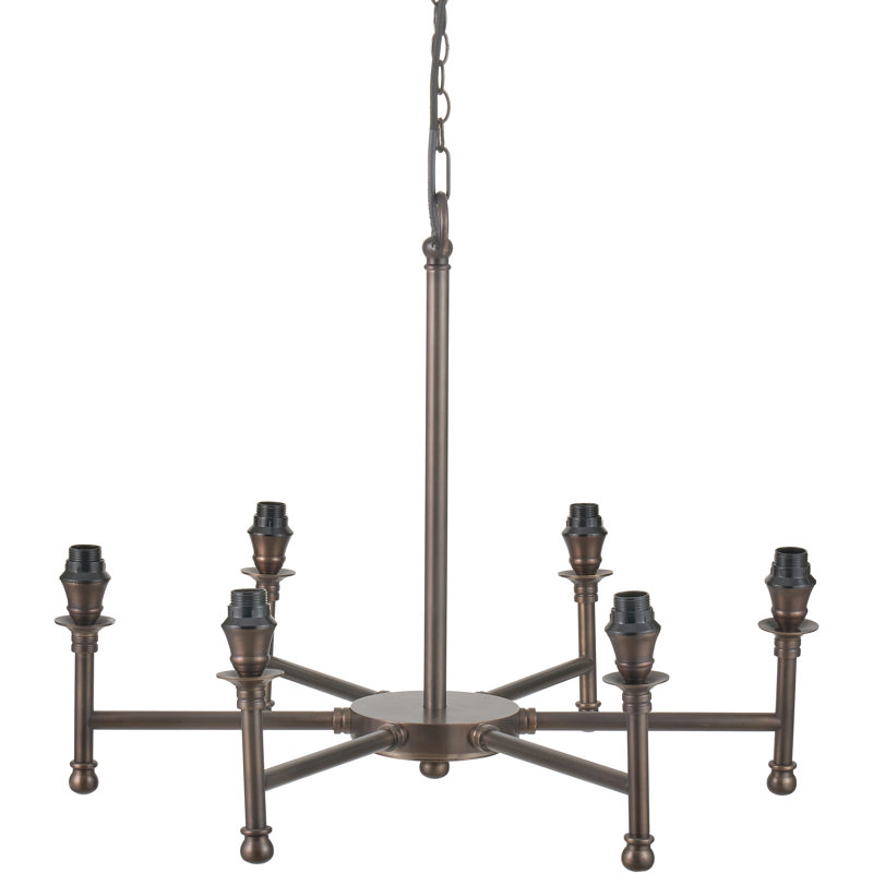 Piero 6 - Light Antique Bronze Chandelier Pendant