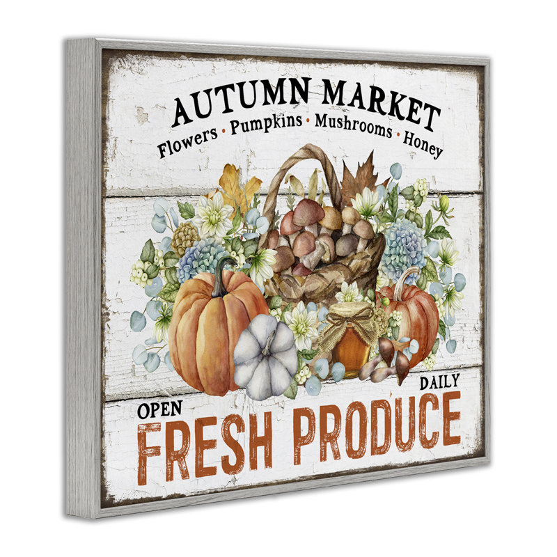 Art mural sur toile Fresh Fall Produce par Creatif Belle, Estampe numérique Farmhouse, H 16 po x l 20 po