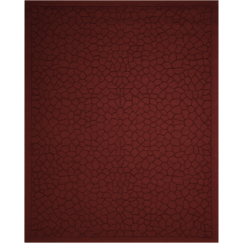 Garrastegui Hand Tufted Wool Brick Area Rug, Rectangle 3'6" x 5'6"