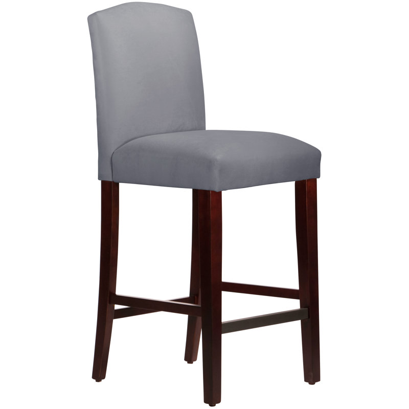 April Counter and Bar Stool, Bar Stool (31" Seat Height), Classic Steel Grey Performance Velvet, Espresso