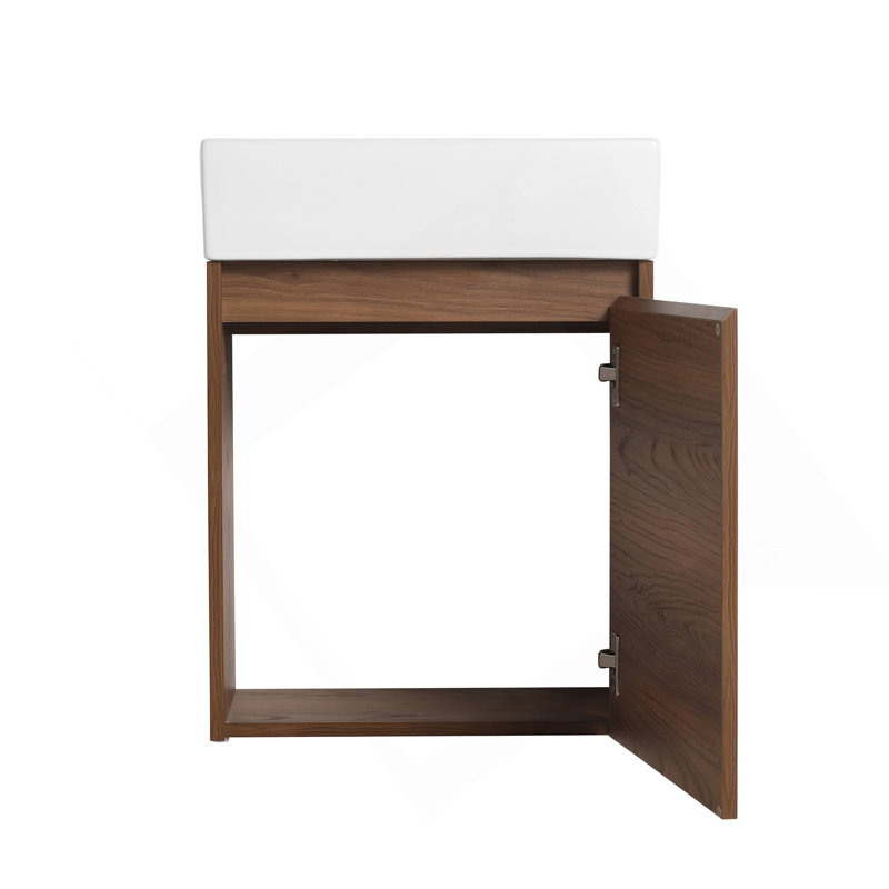 Petit meuble-lavabo flottant de 18 pouces avec lavabo simple, convenant à une petite salle de bain