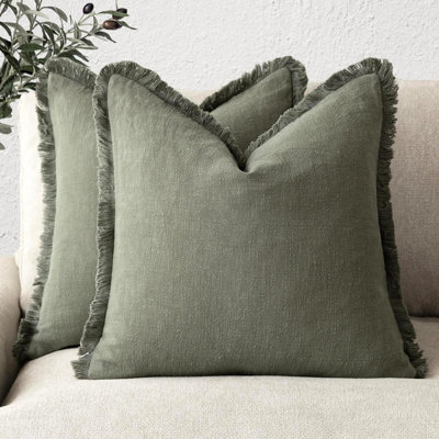 Ensemble de 2 housses de coussins décoratifs à franges Housse de coussin Coho Boho