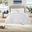 Elegant White Queen Bedding Sets, Microfiber Comforter, Chic Style For Home