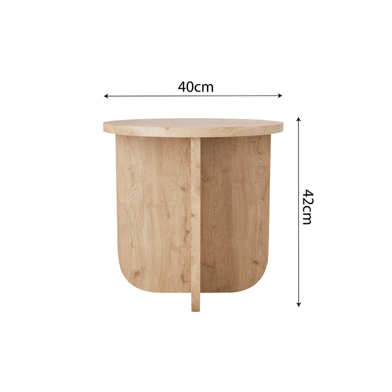 40cm Round Side Table, Compact Modern Wooden End Table, Minimalist Small Side Table for Living Room, Bedroom, Sofa & Corner Use, Easy Assembly, Space-Saving Accent Table