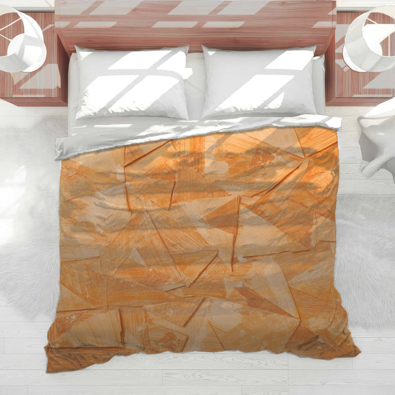 Orange Geometric Abstract Comforter, Queen