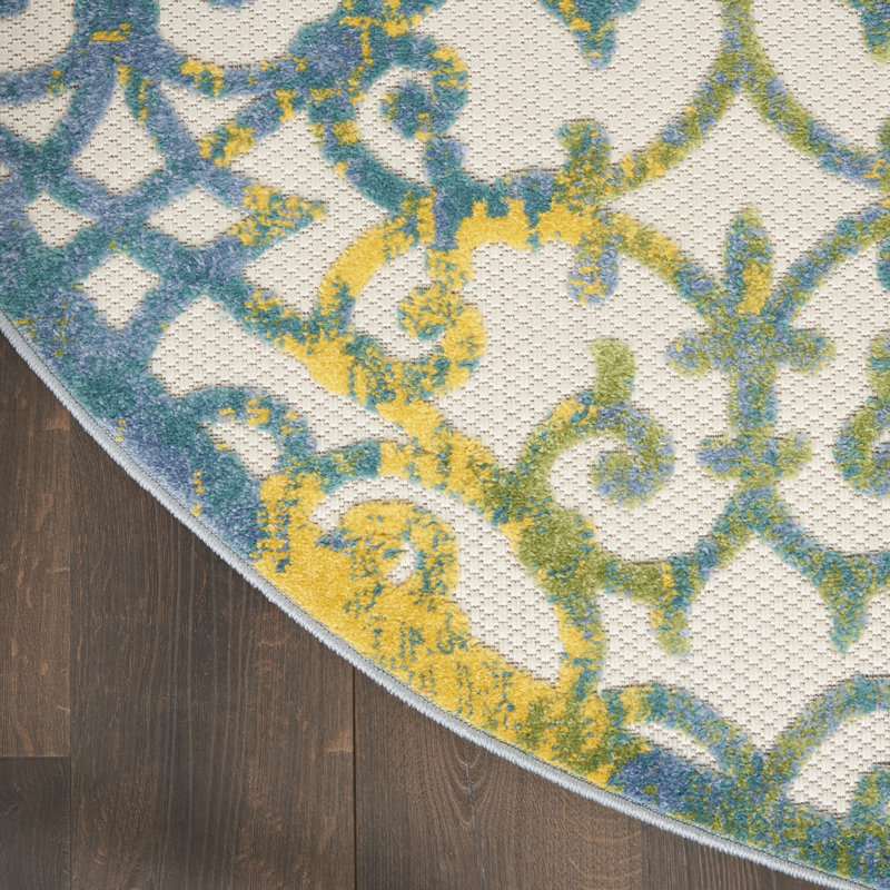 Mappsville Indoor / Outdoor Rug, Round 5'3"