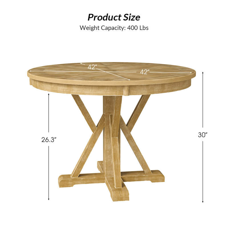 Table de salle à manger Amoz, Bois naturel / bois naturel