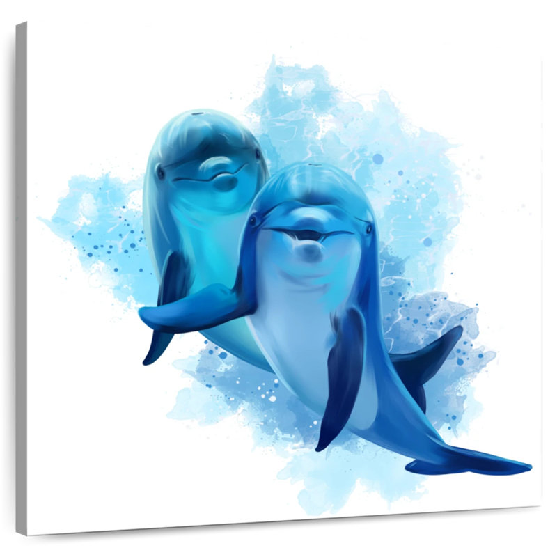 Brampt Dolphins Splash, 20" H x 20" W