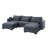 Secondina 120"W U-shaped Corduroy Sectional Sofa With Storage Ottoman-2001342276