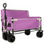Multi-functional Collapsible Wagon With Seat Conversion, 500lb Capacity Heavy-duty Utility Wagon With All-terrain 360° Wheels