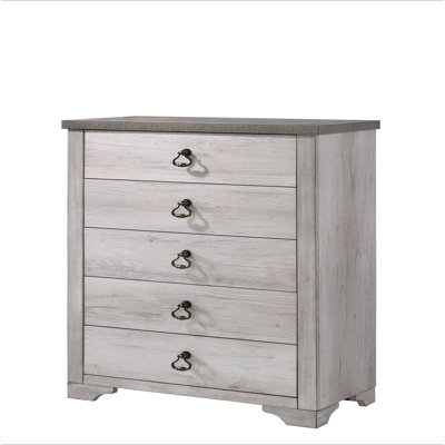 Commode à 5 tiroirs en bois flotté de style chalet vieilli 1Pc