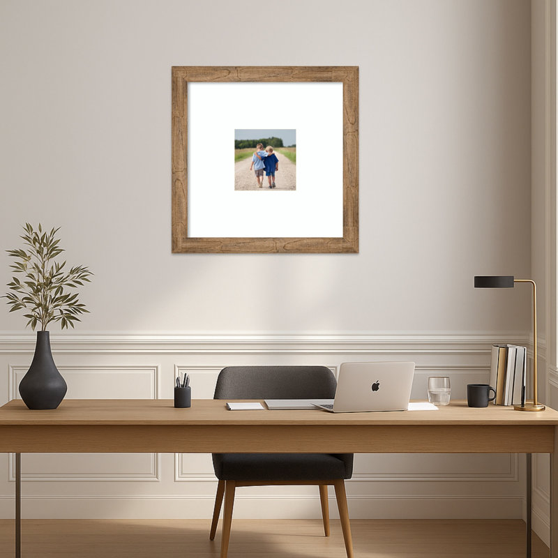 Cadre photo hibou brun en bois étroit, 20 x 20 emmêlés à 8 x 8