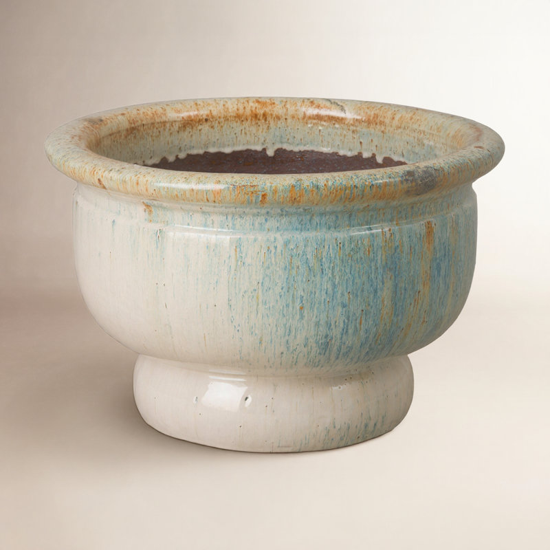 21" Ceramic Pot Planter, White