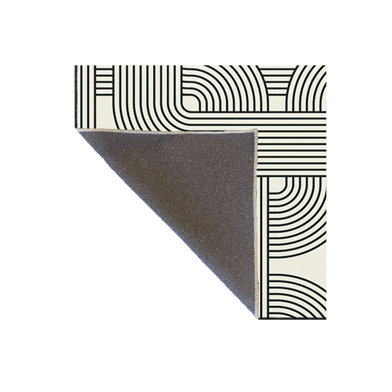 Tapis noir lavable à rayures, Sous-tapis rectangulaire 2 pi 6 po x 4 pi 11 po