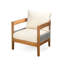 Fauteuil club d'extérieur et table d'appoint en travertin en béton