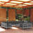  Garden Lounge Set Grey Solid Pinewood, Fabric (100% Polyester)-75397307-75397308