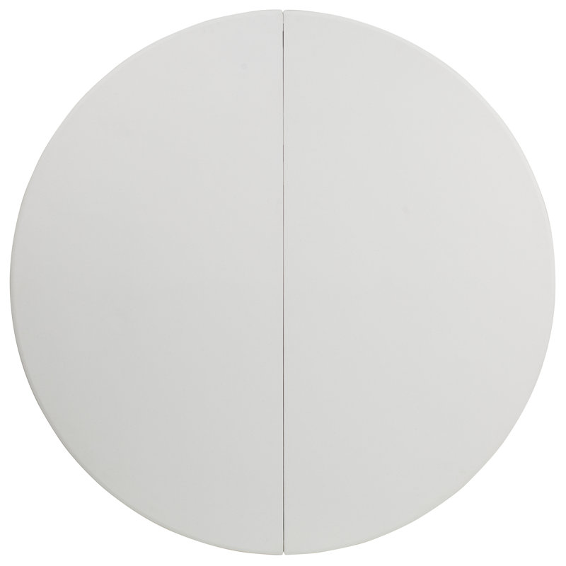 Granite White 60'' Round Bi-Fold Table with Metal Frame and Handle