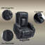 Fauteuil releveur électrique à positions infinies en similicuir gris foncé, supporte jusqu'à 159 kg, structure métallique robuste, massage par vibrations à 8 points, chauffage lombaire, port USB, porte-gobelets-17396532