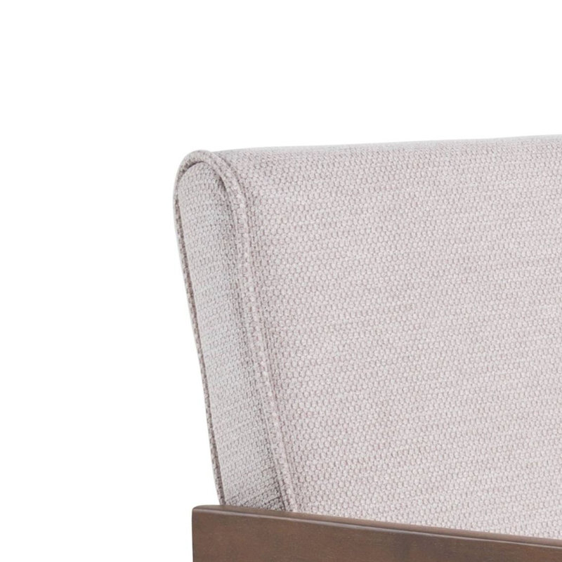 Ensemble de 2 chaises d'appoint Cid Jose, polyester beige, bois de noyer brun
