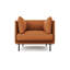 Fauteuil d'appoint en cuir Chloe, cognac