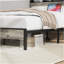 Structure de lit double, structure de lit plateforme en bois, avec rangement et 2 tablettes, pas de bruit, pas besoin de sommiers, outils faciles à assembler, grand espace de rangement sous le lit, gris antique-424204205-424204202
