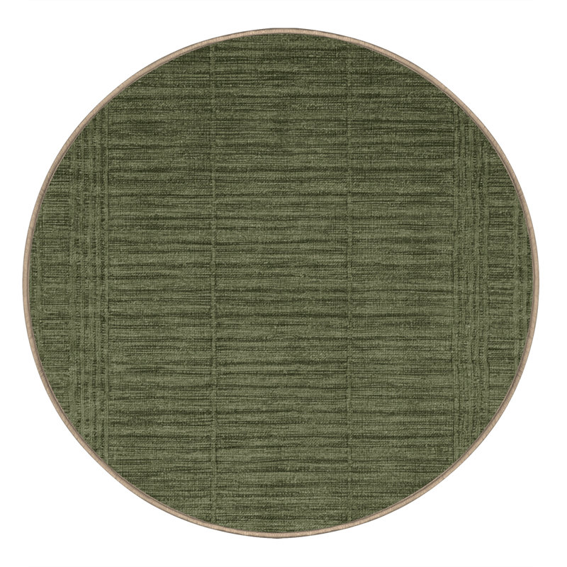 Tapis brun uni lavable à la machine, Rond 7 pi