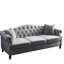 3 + Combinaison en velours gris - Une vie confortable. Cadre solide. Coussins en mousse. Assise de 18 po de hauteur, 23 po de profondeur, 66 po de largeur. Détails. Coussins amovibles pour le nettoyage 3 + 3: design moderne avec style classique-1142085711