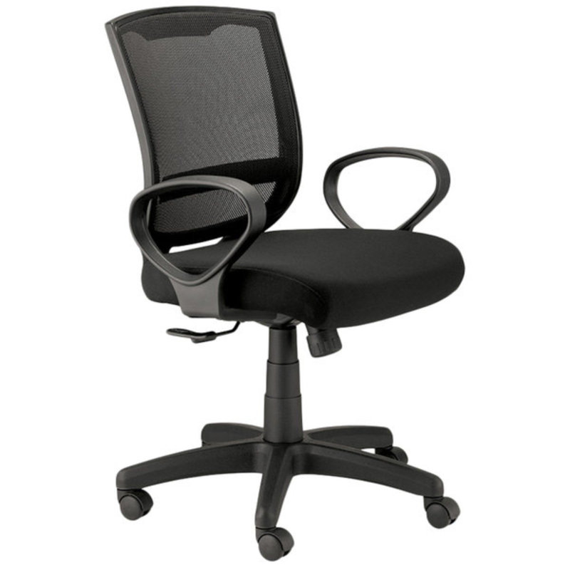 Chaise de bureau noire pivotante réglable