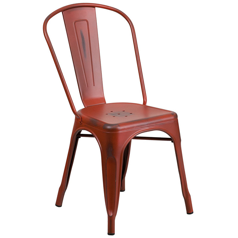 Chaise de salle à manger vieillie Grose, Orange