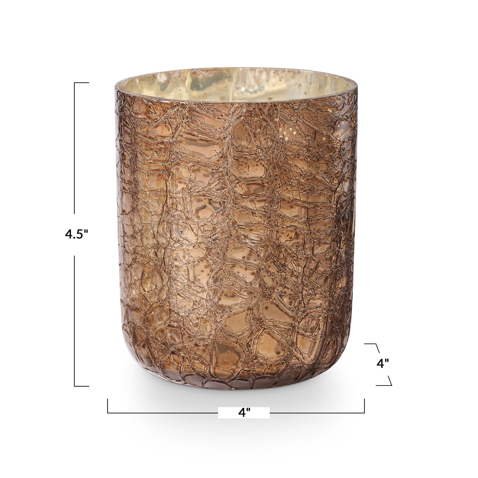 Woodfire Scented Jar Candle, Small Boxed Crackle Glass