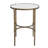 Bedford Lia Oval Tempered Glass Top End Table with Gold Metal Frame
