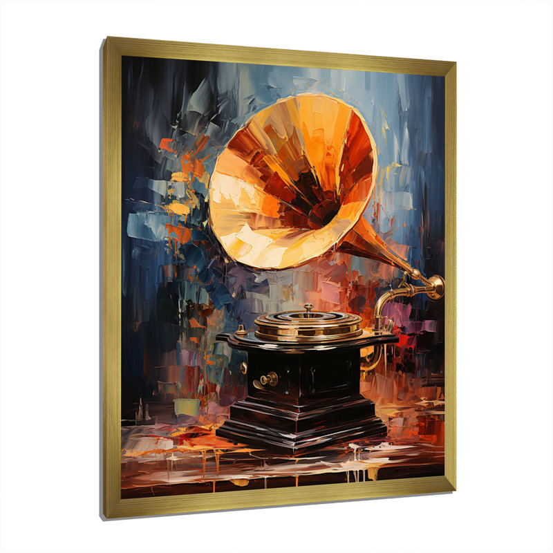 Lyneissa Phonograph Impression - Reproduction, H 32 po x l 24 po x P 1 po, Encadrement doré
