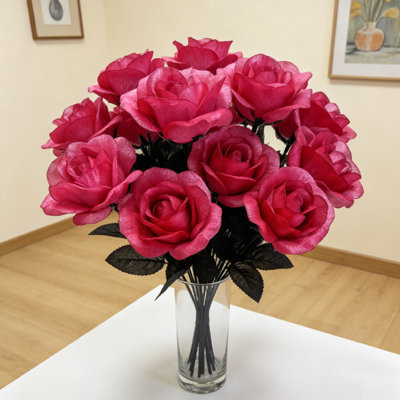 Ensemble de 4 fausses fleurs artificielles roses noires d'Halloween (ensemble de 4)