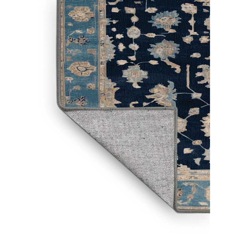 Tapis gris lavable à la machine, Rond 4 pi