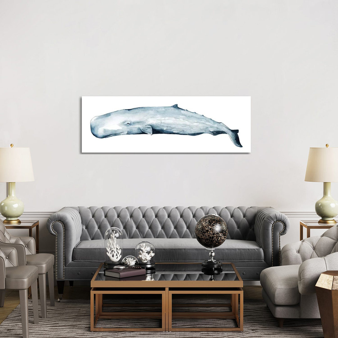 Whale Portrait II by Grace Popp - Wrapped Canvas Panoramic Painting