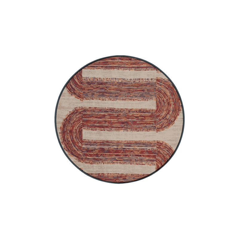 Tapis brun lavable à la machine, Rond 7 pi