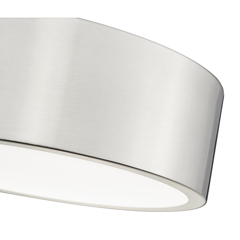 Plafonnier encastré 1 lumière 12,25 po Silvio, Nickel brossé