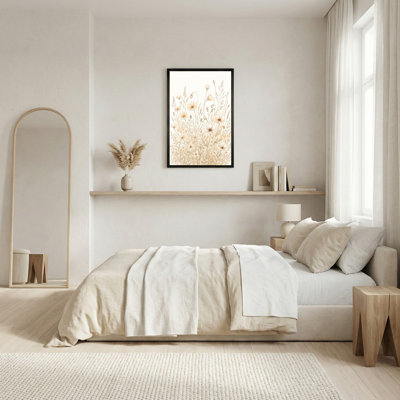 Art mural sur toile beige et crème
