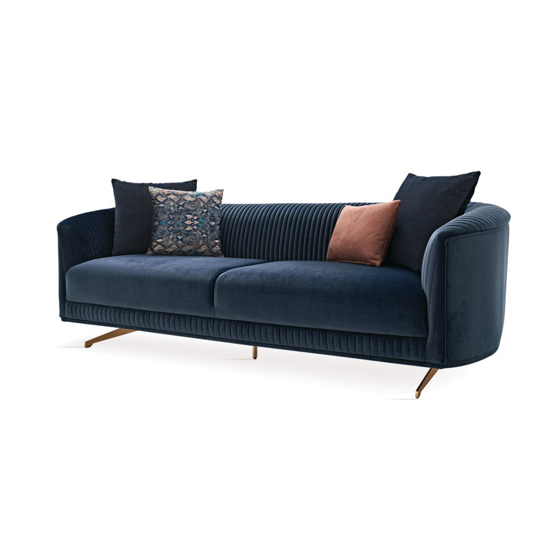 Upholstered 94.49'' Sofa, Petrol 100% Polyester