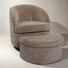 Fauteuil demi-tonneau avec repose-pieds en chenille Premium