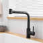 Robinet d'évier noir à poignée simple pour cuisine moderne et éviers de cuisine et de salle de bain