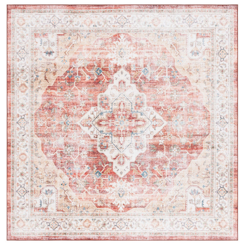 Magbul Performance Machine Washable Oriental Rug, Square 6'