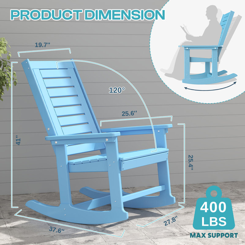 HDPE Outdoor Rocking Chair, Arctic