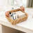 YAHUAN Handwoven Water Hyacinth Storage Basket, Natural Fiber Rectangular Organizer With Handles For Home And Office Decor