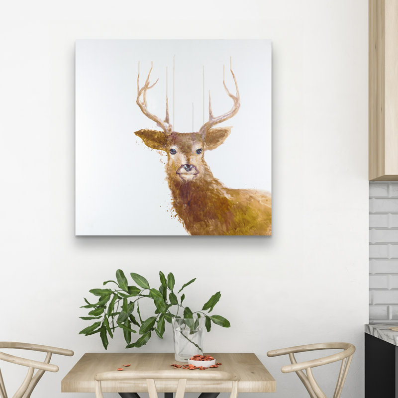 Abstract deer - 32"x32" art on canvas