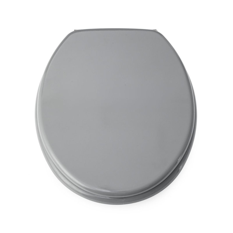 Hampton Oak MDF Toilet Seat SS Hinge, Grey